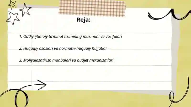 Oddiy ijtimoiy ta’minot tizimi 2