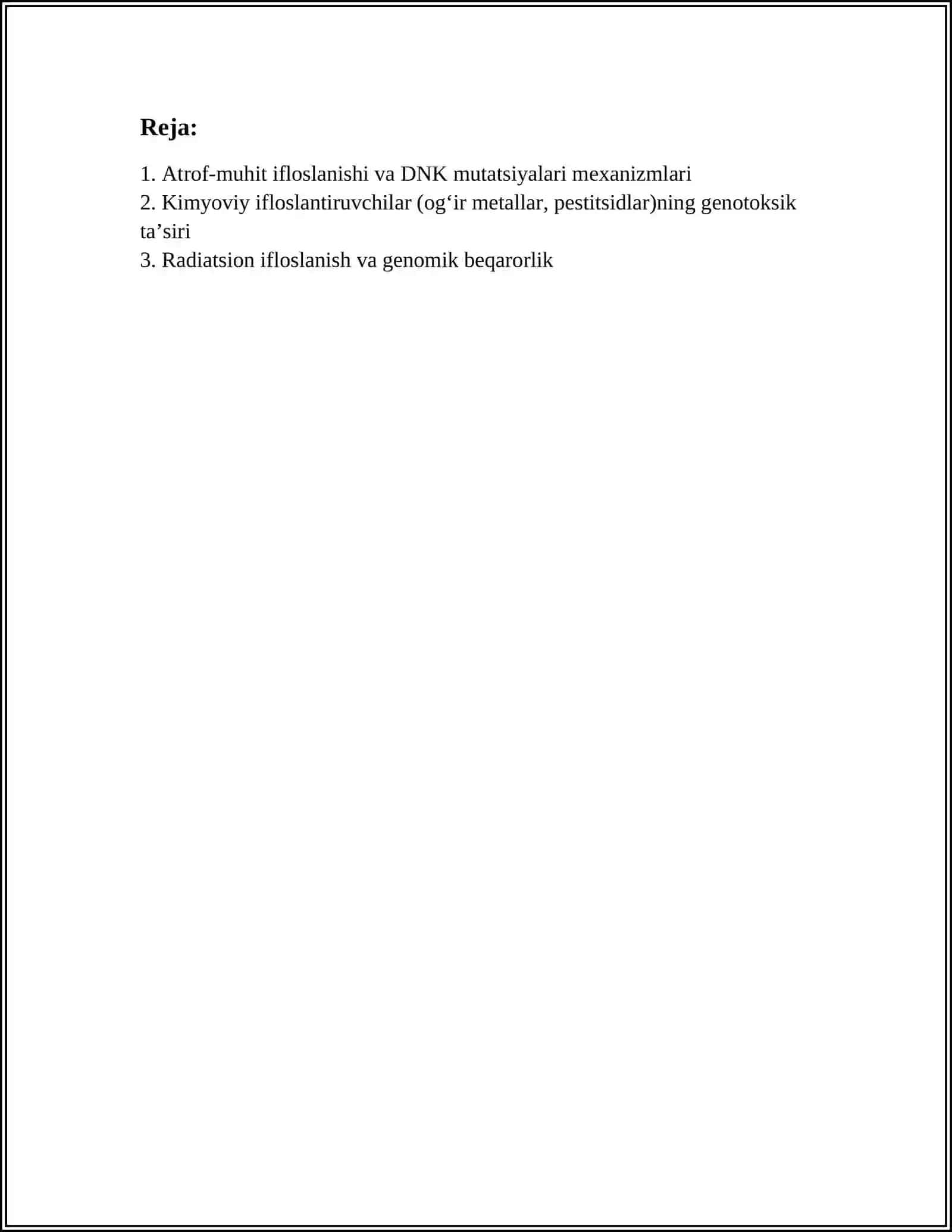ATROF-MUHIT IFLOSLANISHINING GENETIK ASORATLARI 2