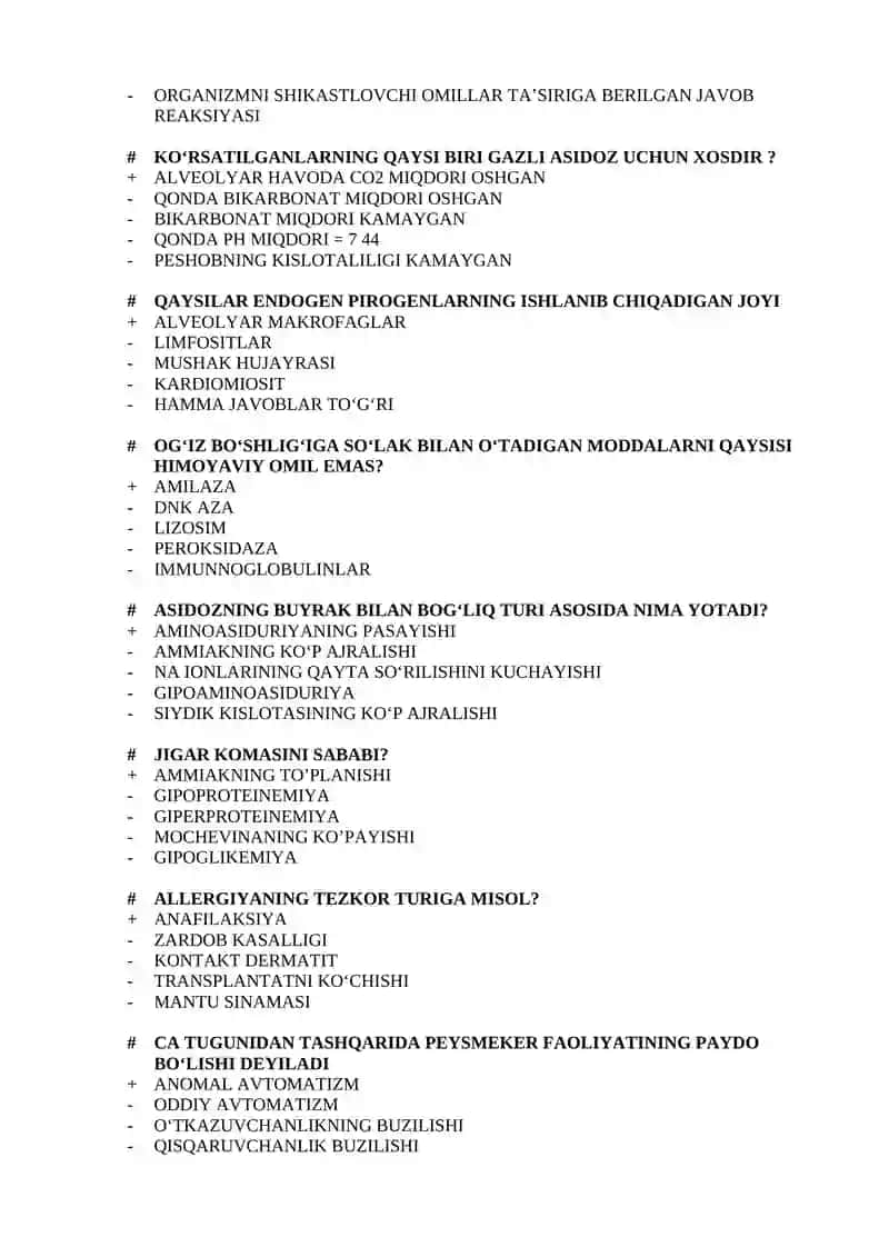 VENOZ GIPEREMIYANING BELGILARINI QAYSI VARIANT BILDIRADI 2