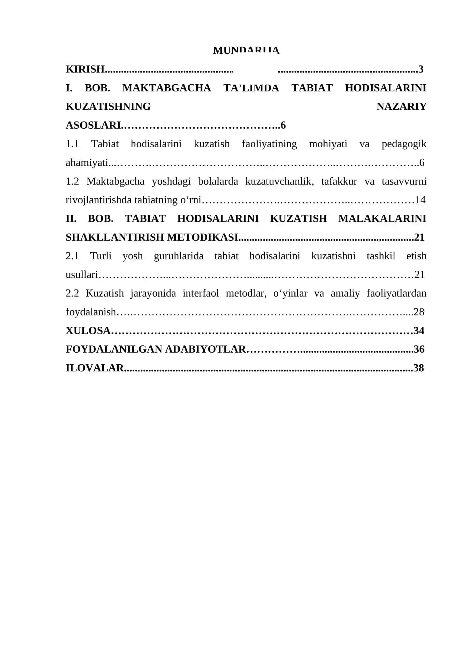 Tabiat hodisalarini kuzatish malakalarini shakllantirish 2