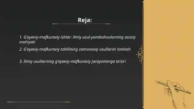 G'oyaviy-mafkuraviy ishlarda ilmiy usul-yondoshuvlarni tanlash masalalari 2