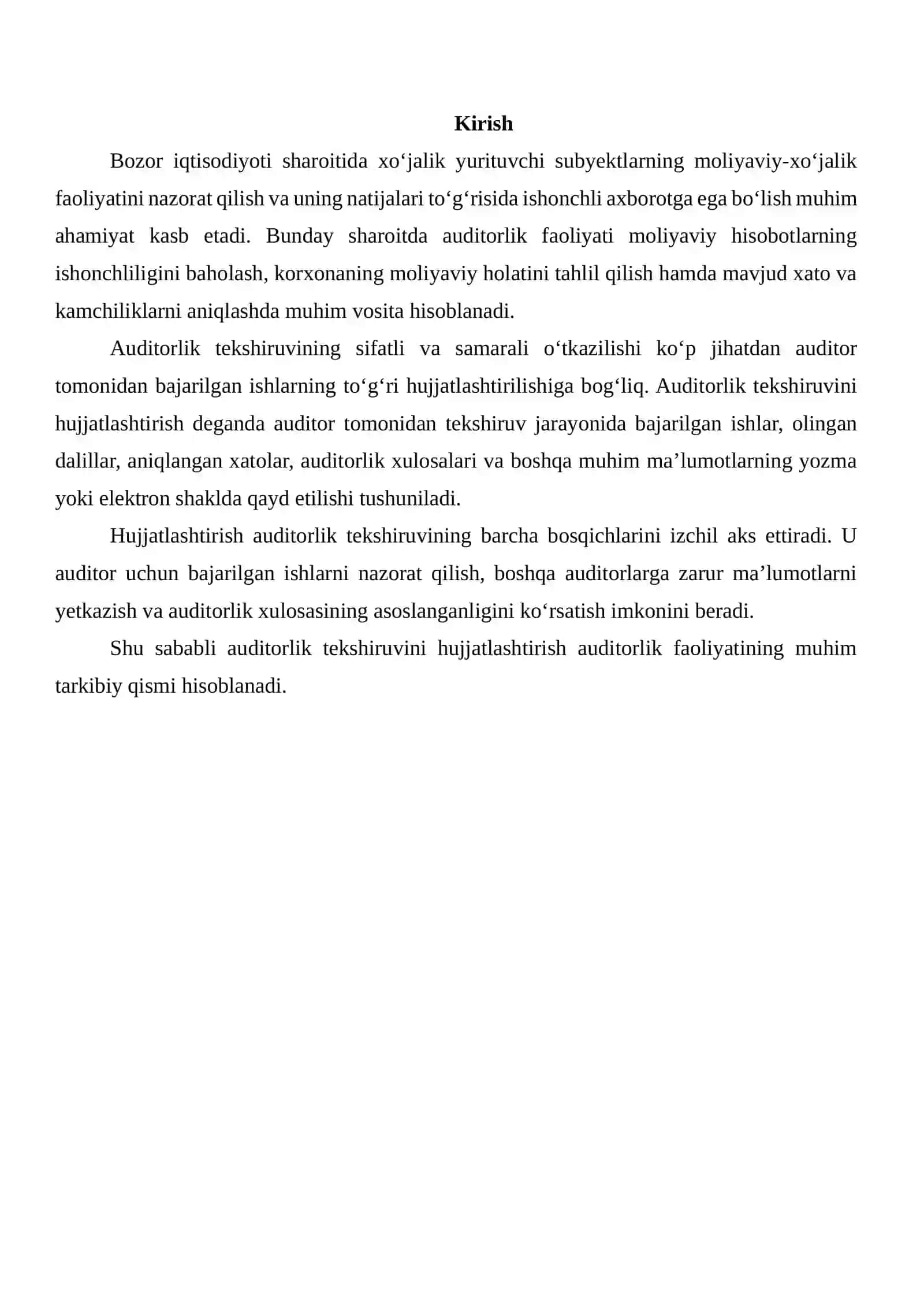 AUDITORLIK TEKSHIRUVINI HUJJATLASHTIRISH 2
