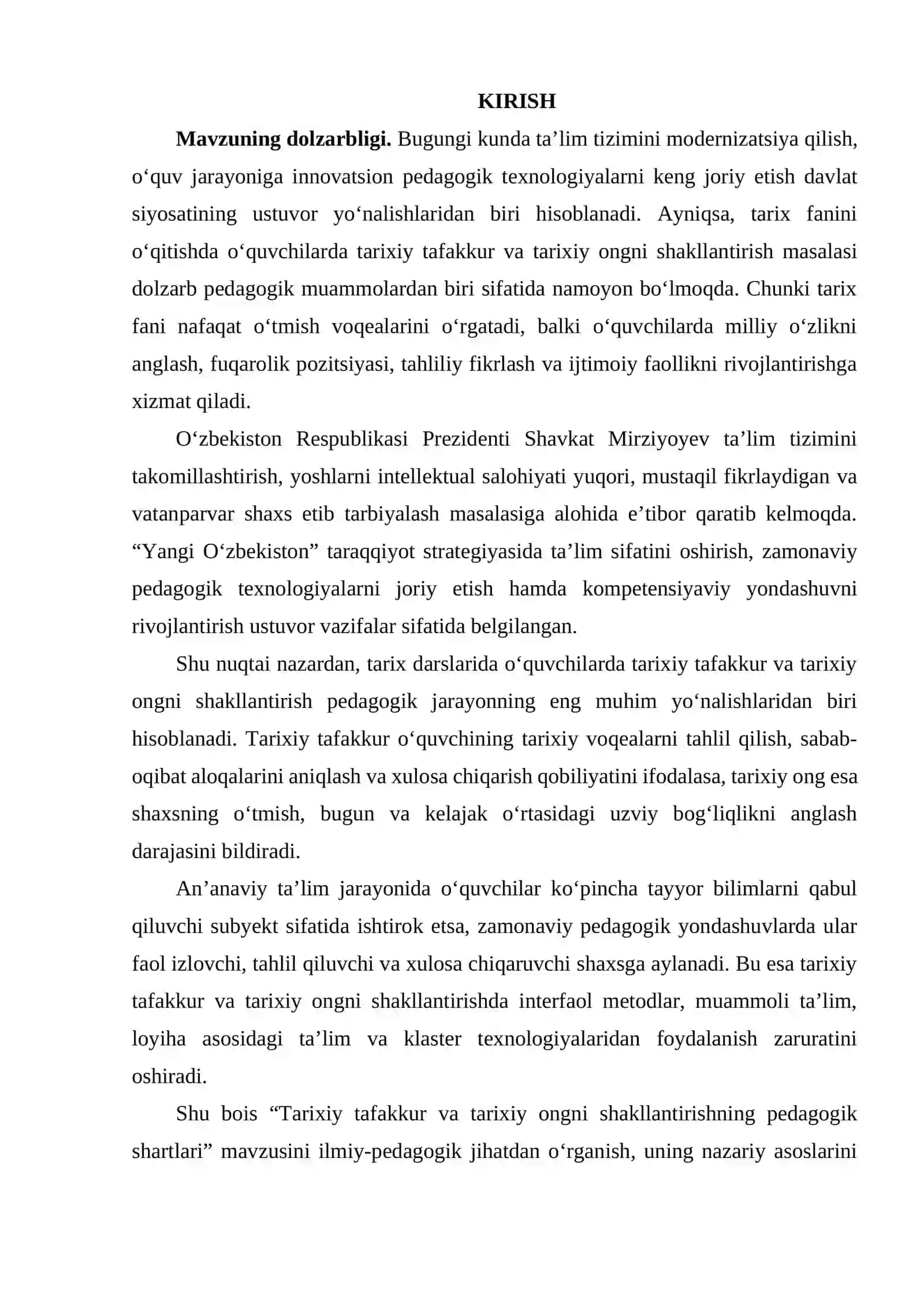 Tarixiy tafakkur va tarixiy ongni shakllantirishning pedagogik shartlari 2