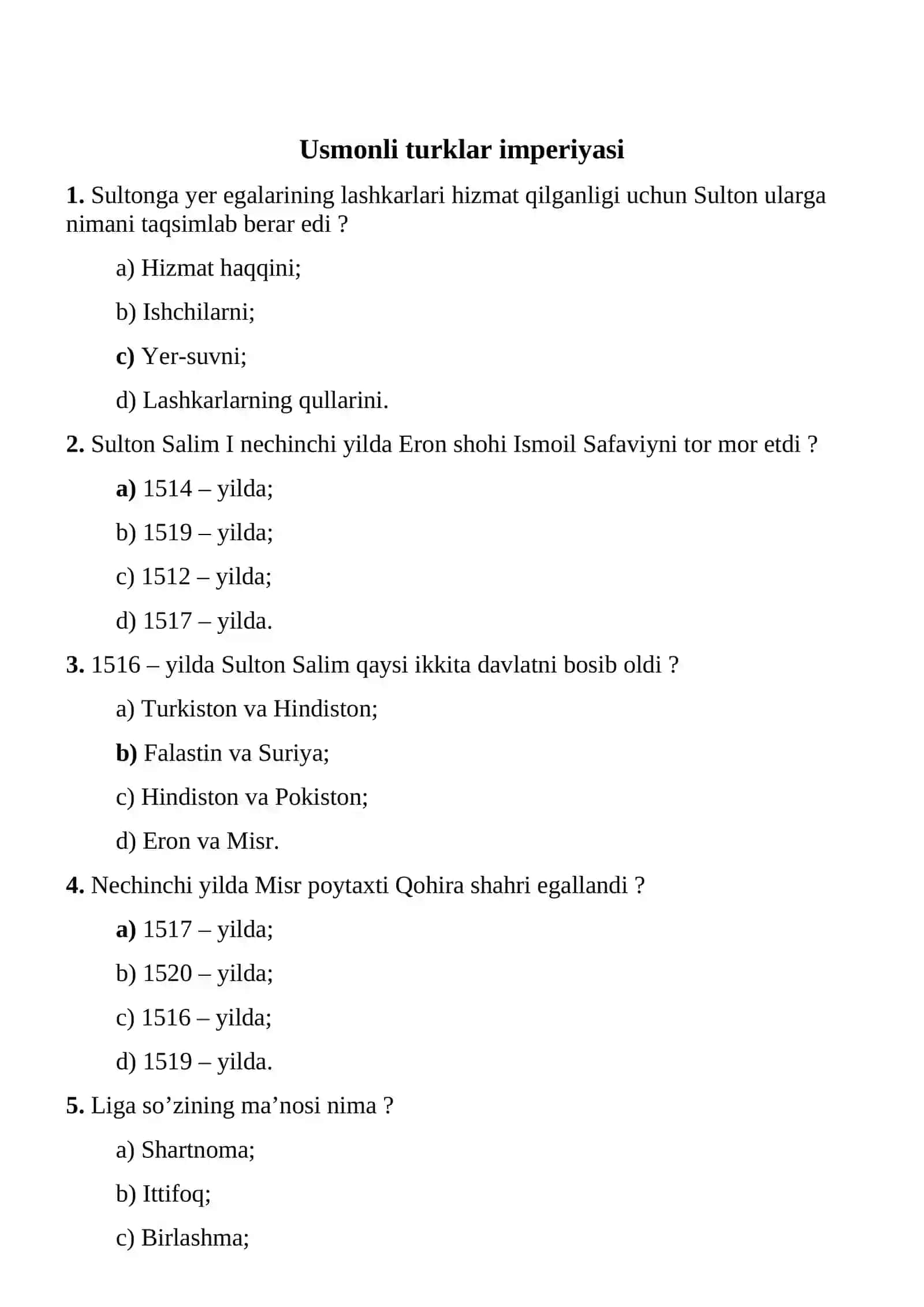 XVI – XIX asrlarda Usmonli turklar imperiyasi va Eron 2