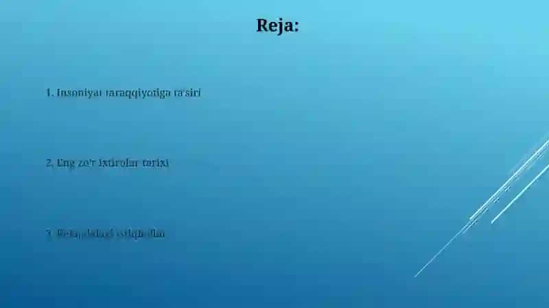 Kelajakdagi istiqbollar 2