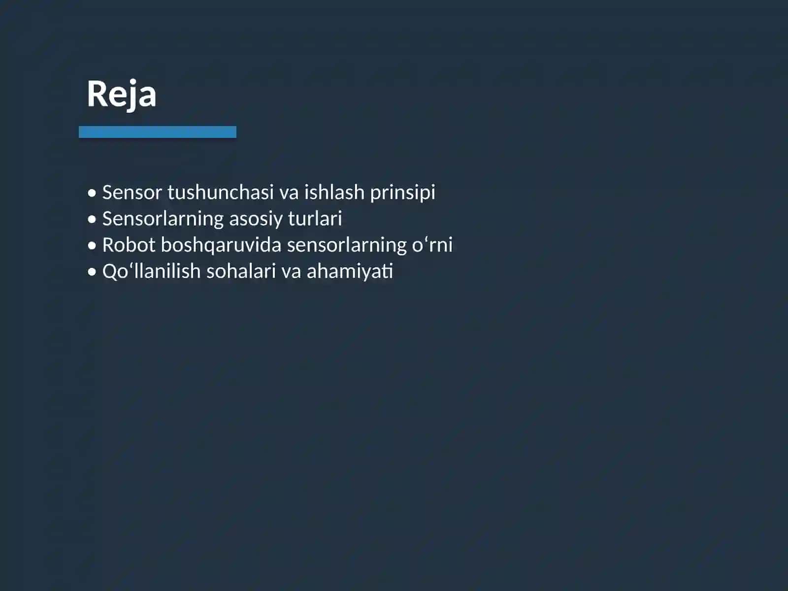 Sensorlar va ularning robotlardagi ahamiyati 2