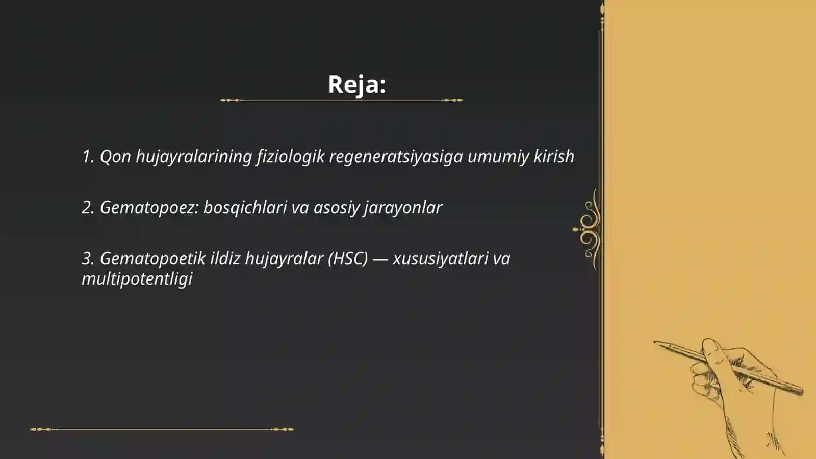 Qon hujayralarining fiziologik regeneratsiyasi 2