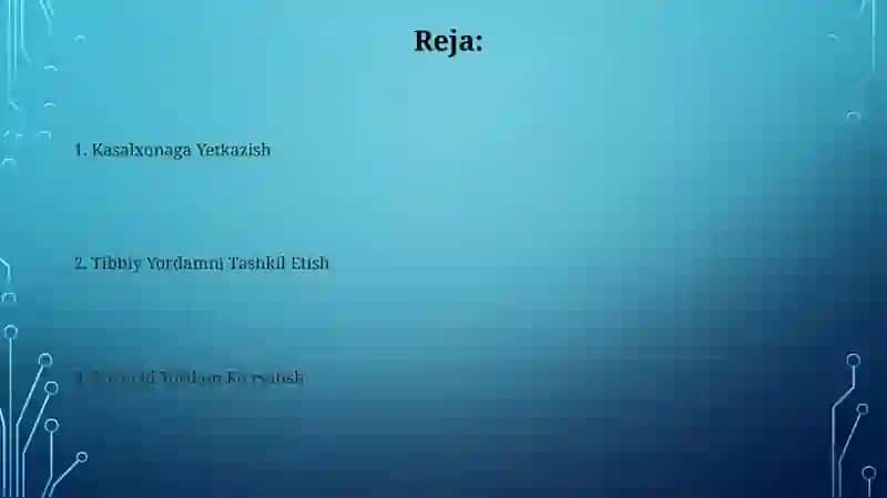 Jarohatlanganlarga tibbiy yordam koʻrsatish yoʻllari 2