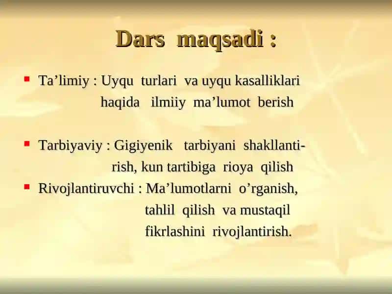 Uyqu va uning turlari 2