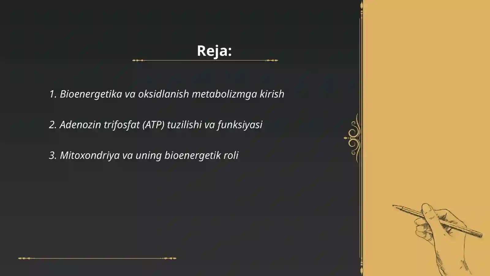 Bioenergetika va oksidlanish metabolizm 2