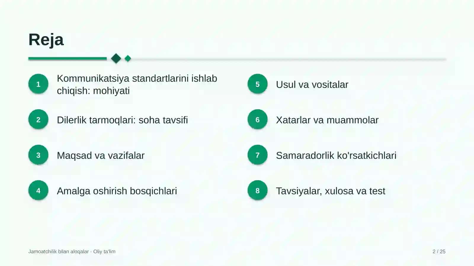 Dilerlik tarmoqlarida korporativ kommunikatsiya standartlarini ishlab chiqish 2