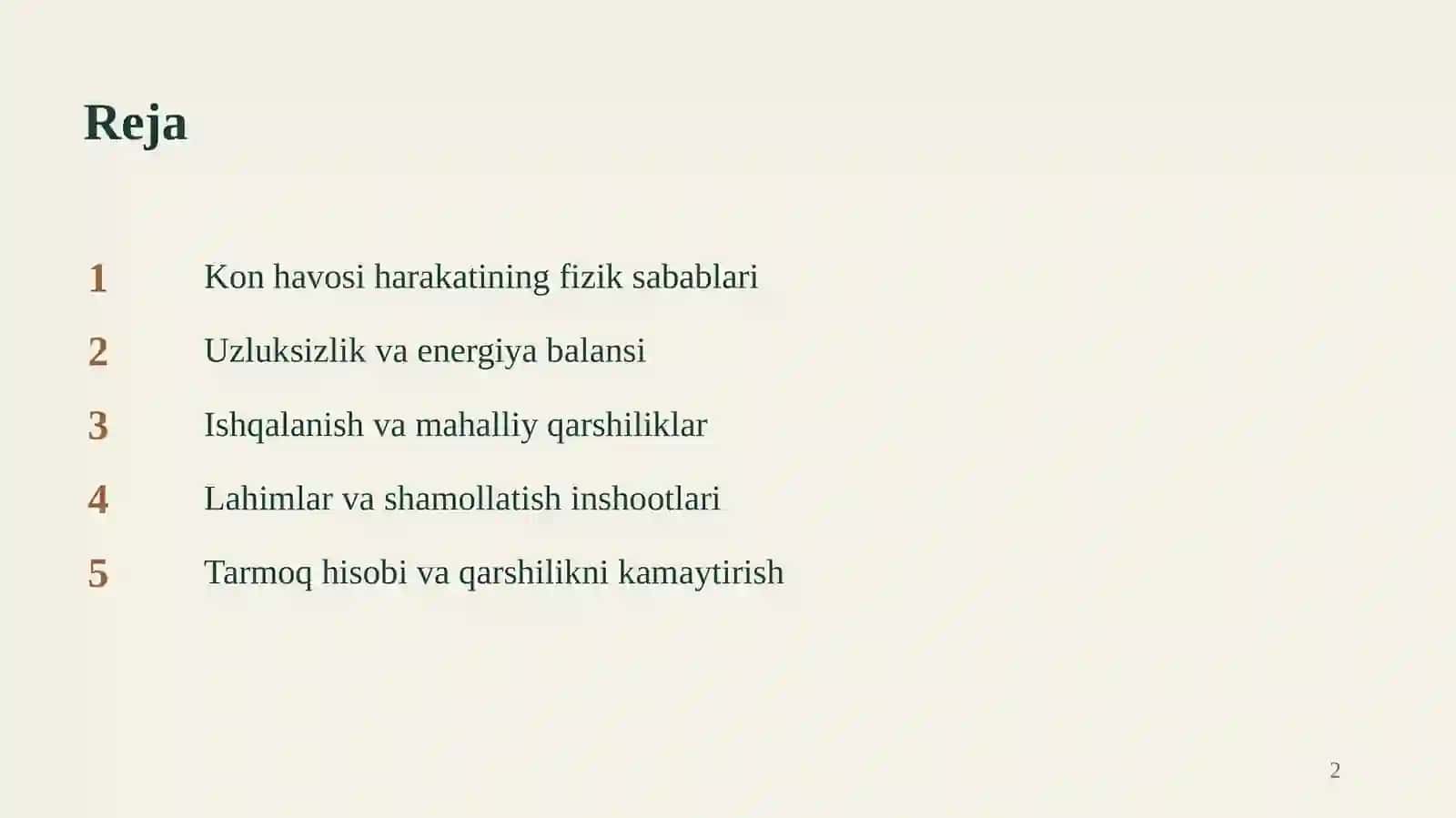 Kon havosi harakatining sabablari 2