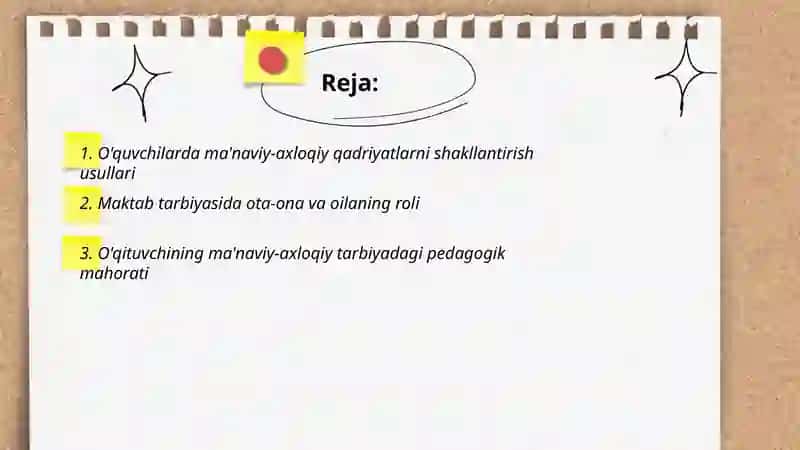 O'quvchilarni ma'naviy-axloqiy tarbiyalash 2