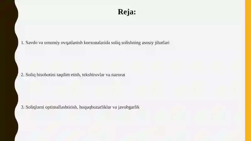 Savdo va umumiy ovqatlanish korxonasi soliq qo'shilmasi 2