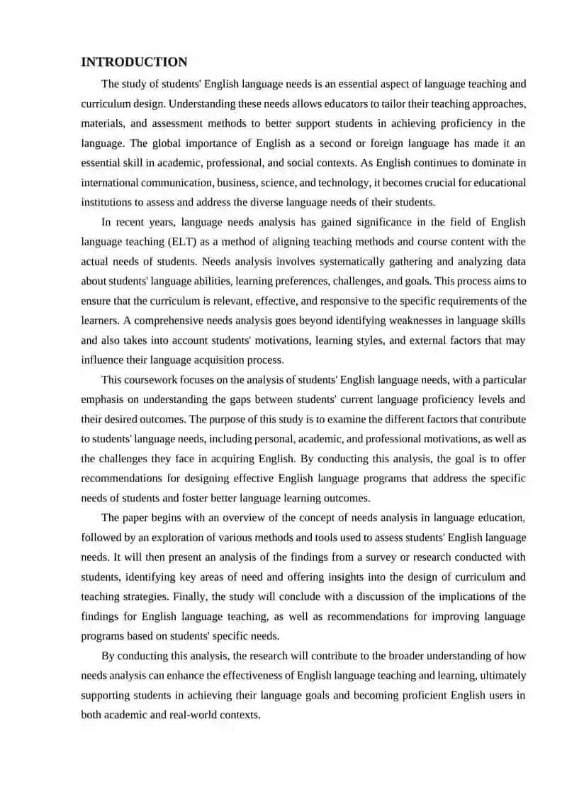 Understanding Students' Language Needs 2