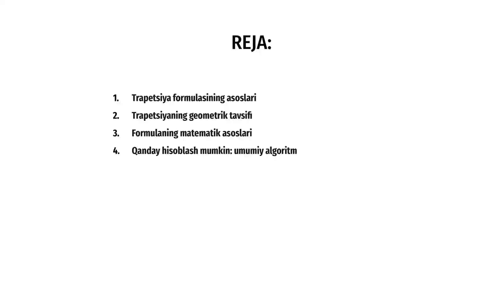Trapetsiya formulasining algoritimi 2