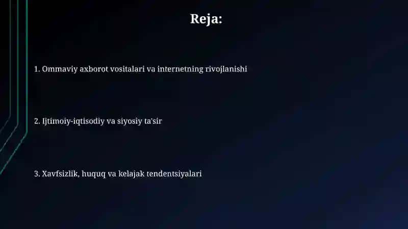 Ommaviy axborot vositalari va internetning rivojlanishi 2