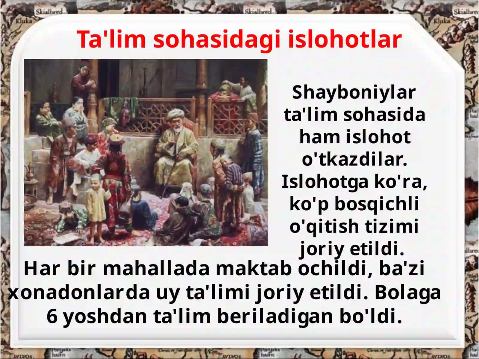 XVI asrda Buxoro xonligida madaniy hayot 2