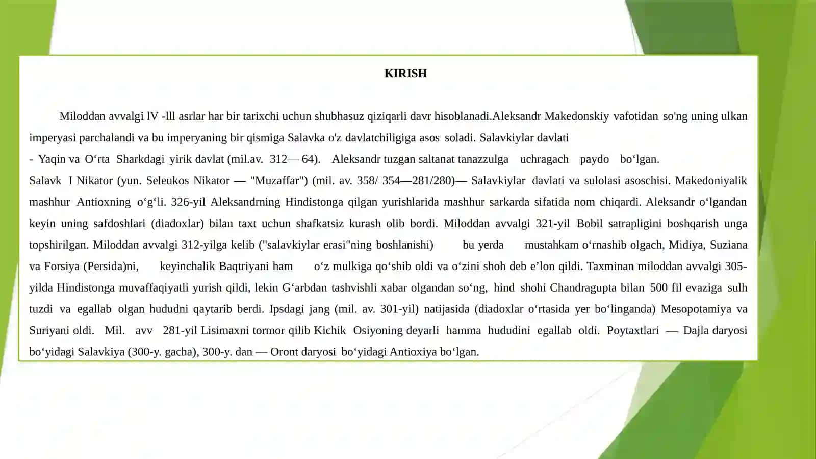 O‘rta Osiyoning Salavkiylar, Yunon Baqtriya davlatlari davridagi tarixiy geografiyasi 2
