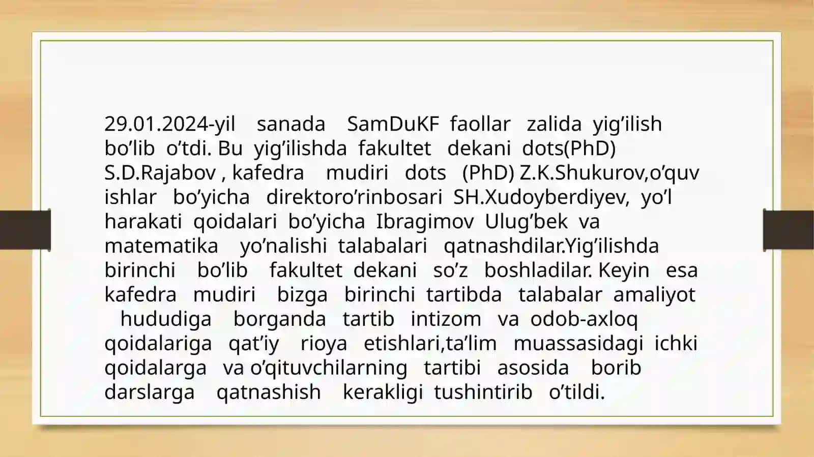 Matematika fakulteti talaba mashg'uloti 2