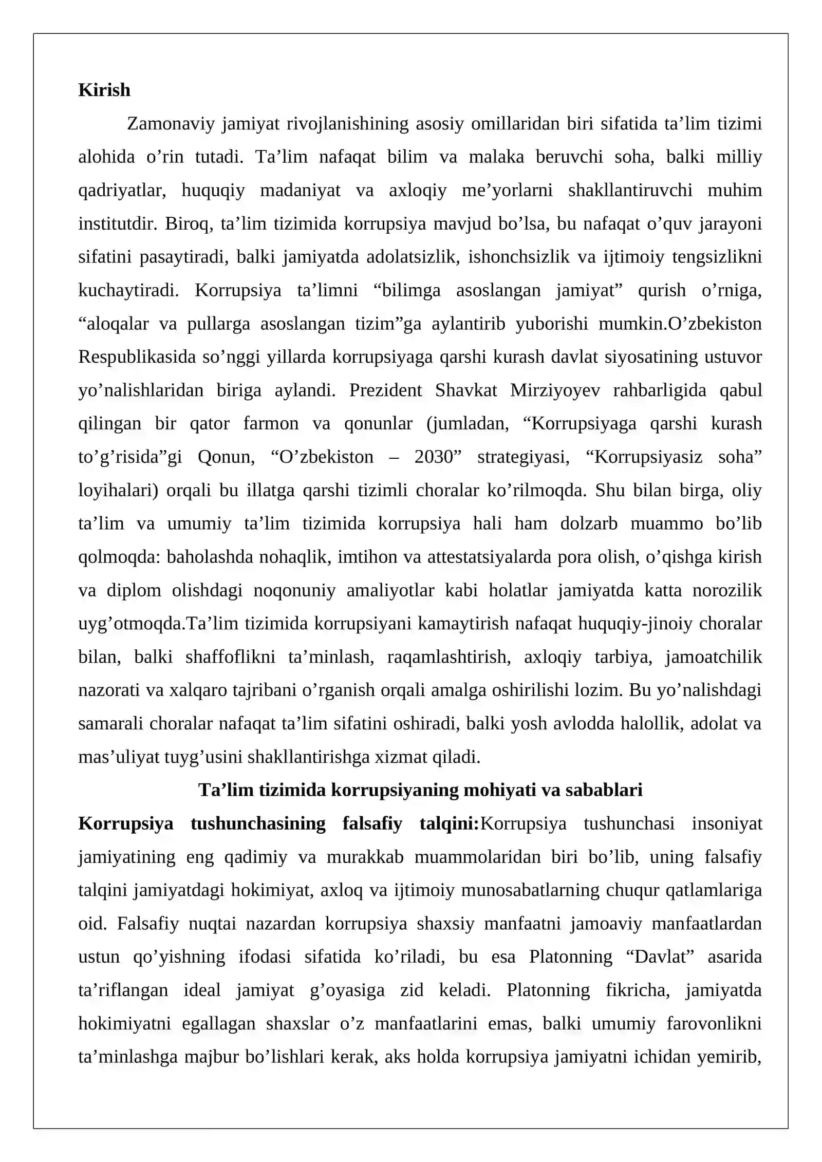 Ta’lim tizimida korrupsiyani kamaytirishning samarali yo’llari 2