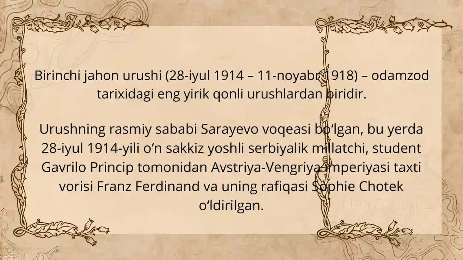 Birinchi Jahon urushining Turkiston olkasiga tasiri va 1916 yil milliy ozodlik harakati 2