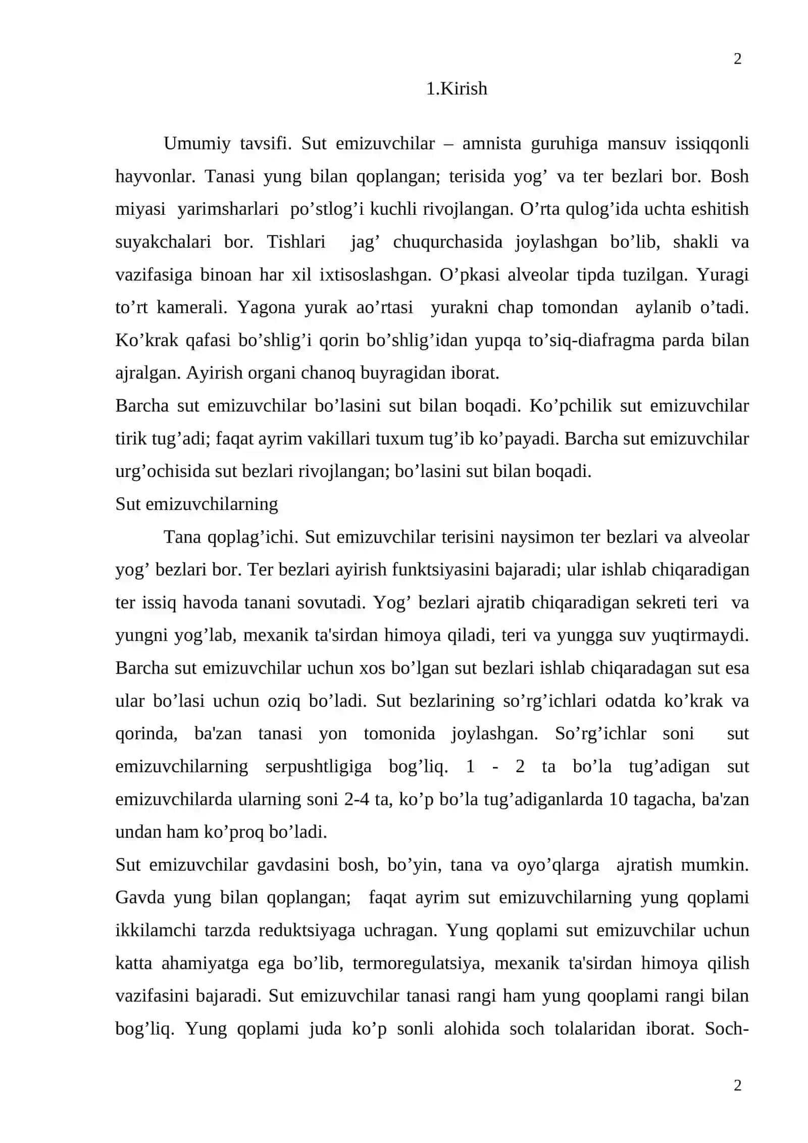 Sut emizuvchilarning kelib chiqishi 2