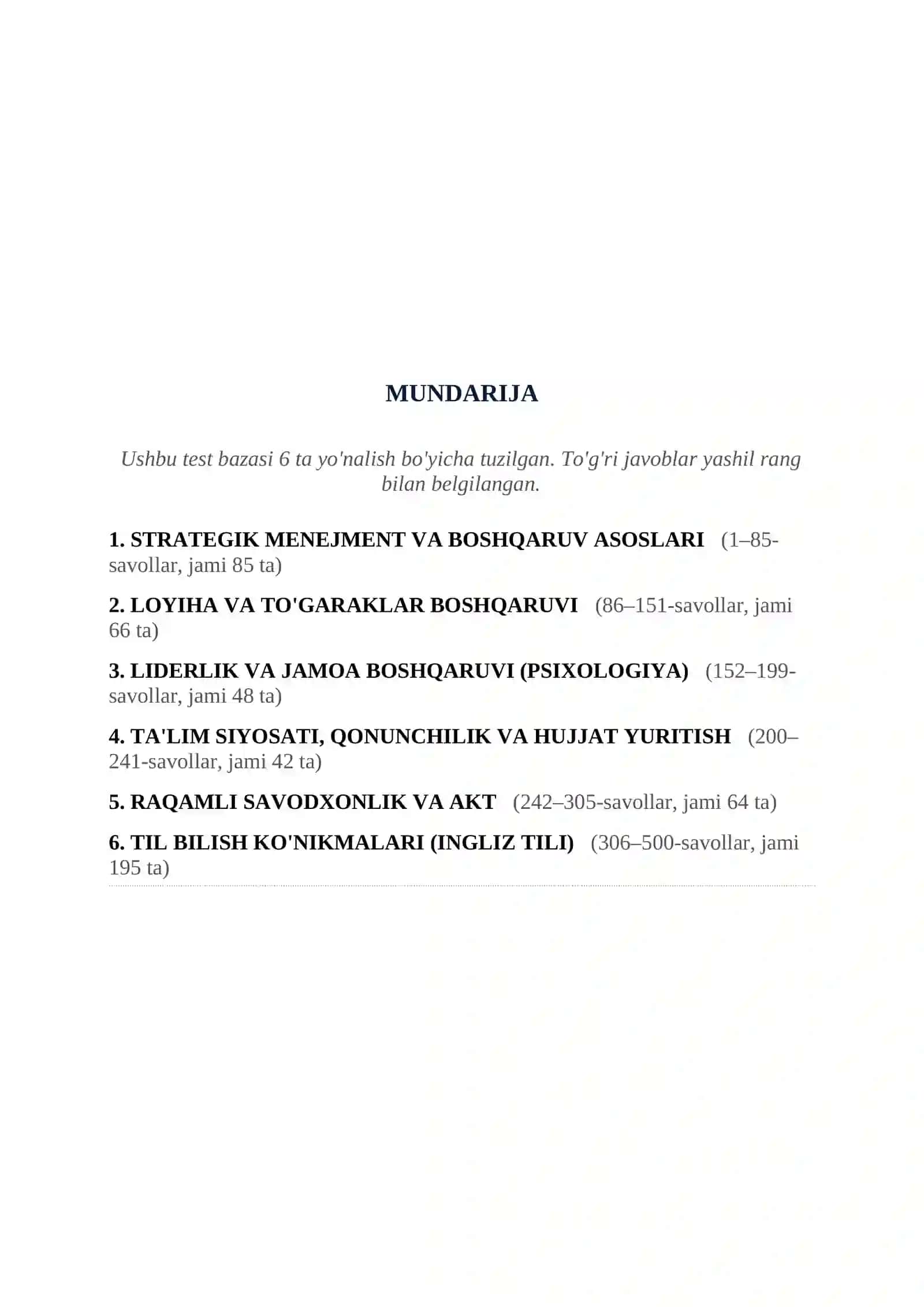 Kelajak markazi direktori test javoblari 2
