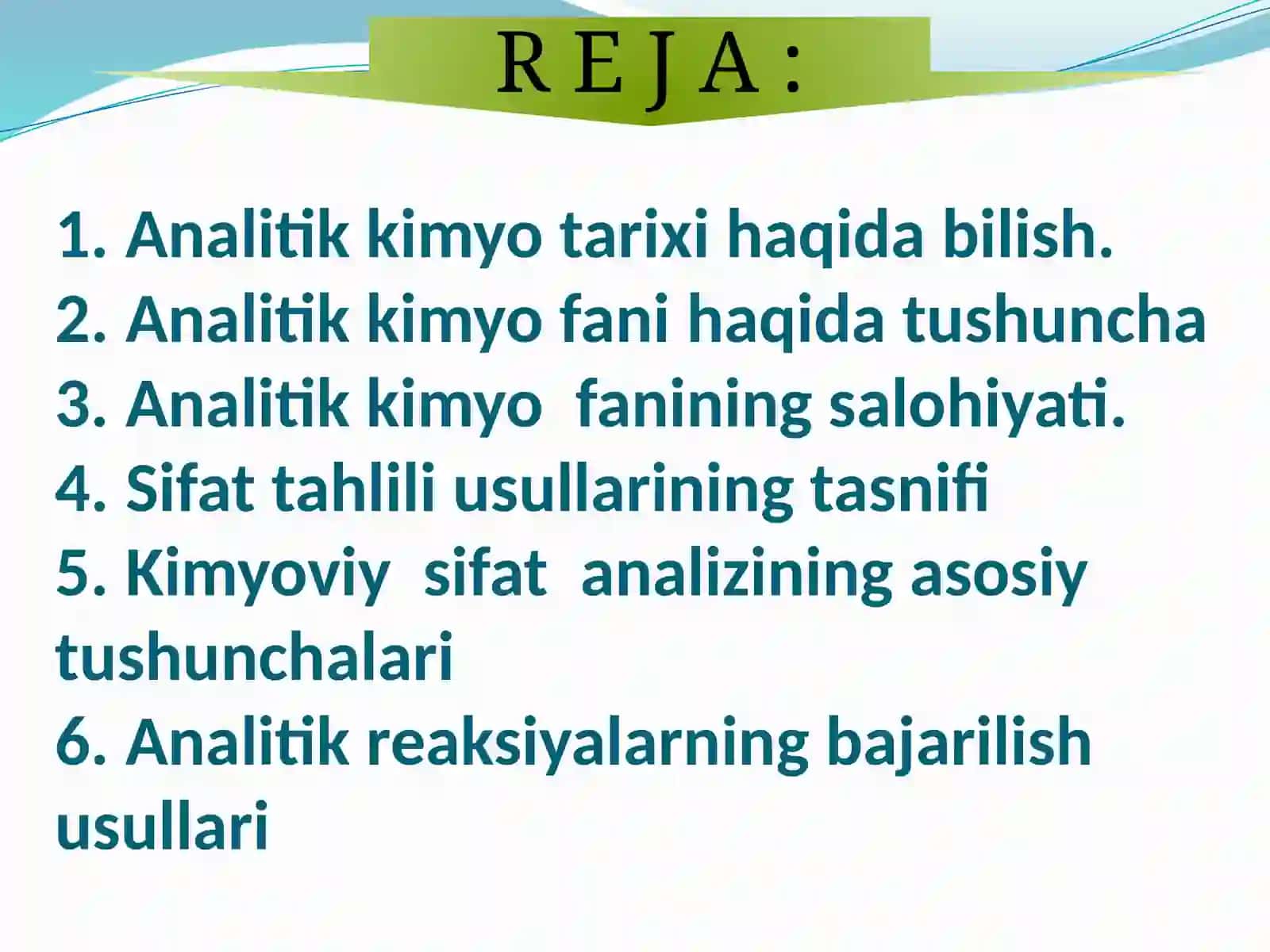 Аnаlitikkimyofаnigakirish 2