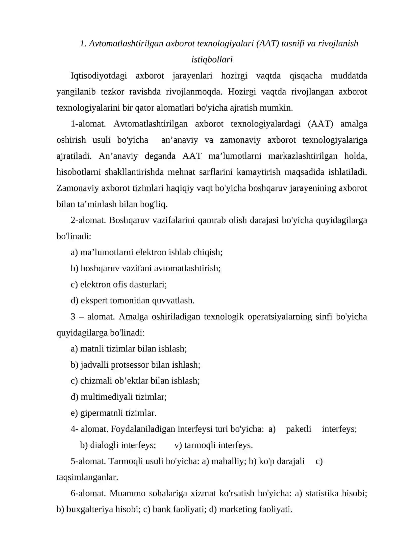 BHAT texnologik jarayonini loyihalash 2