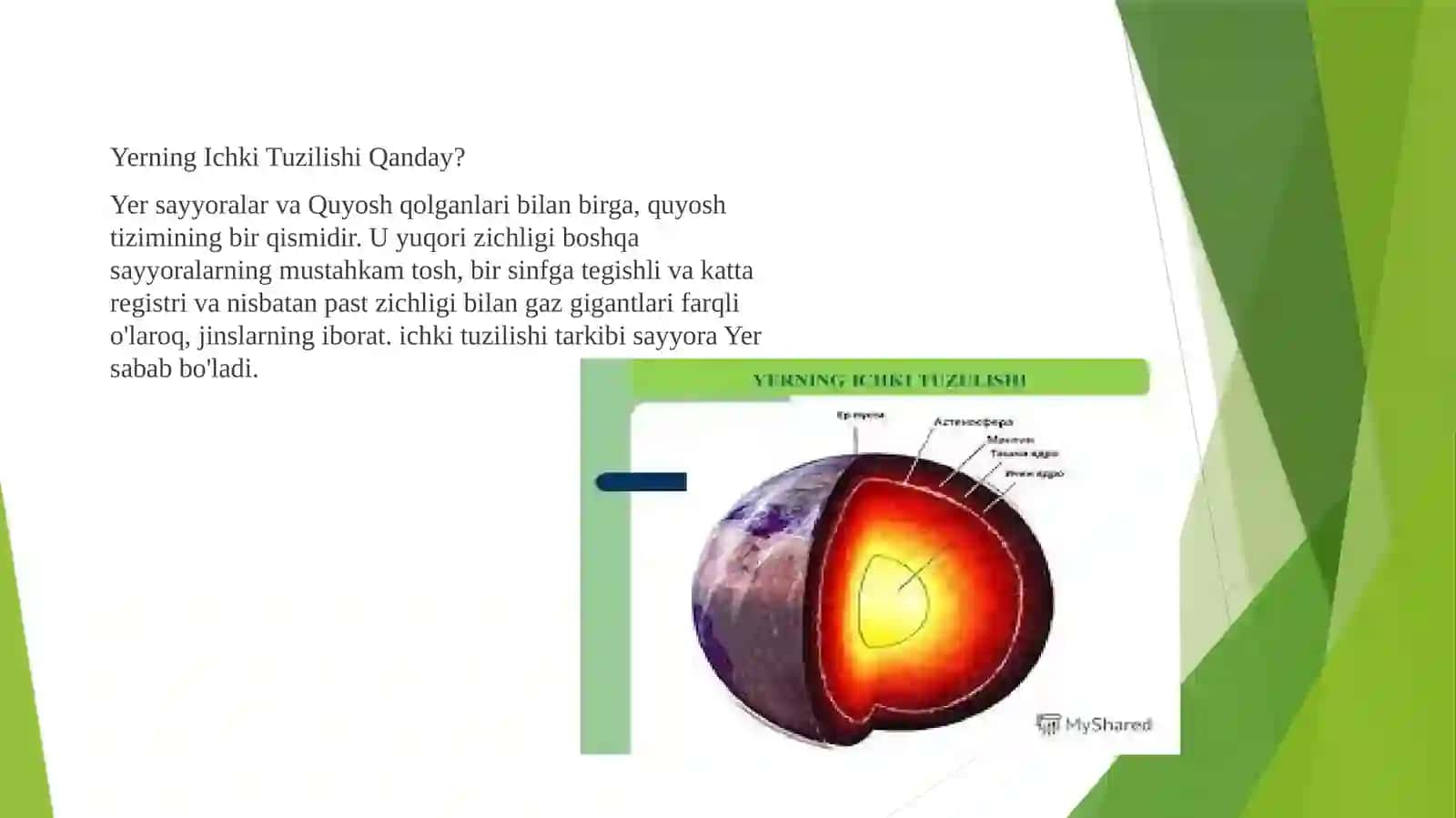 Yerning ichki tuzilishi 2