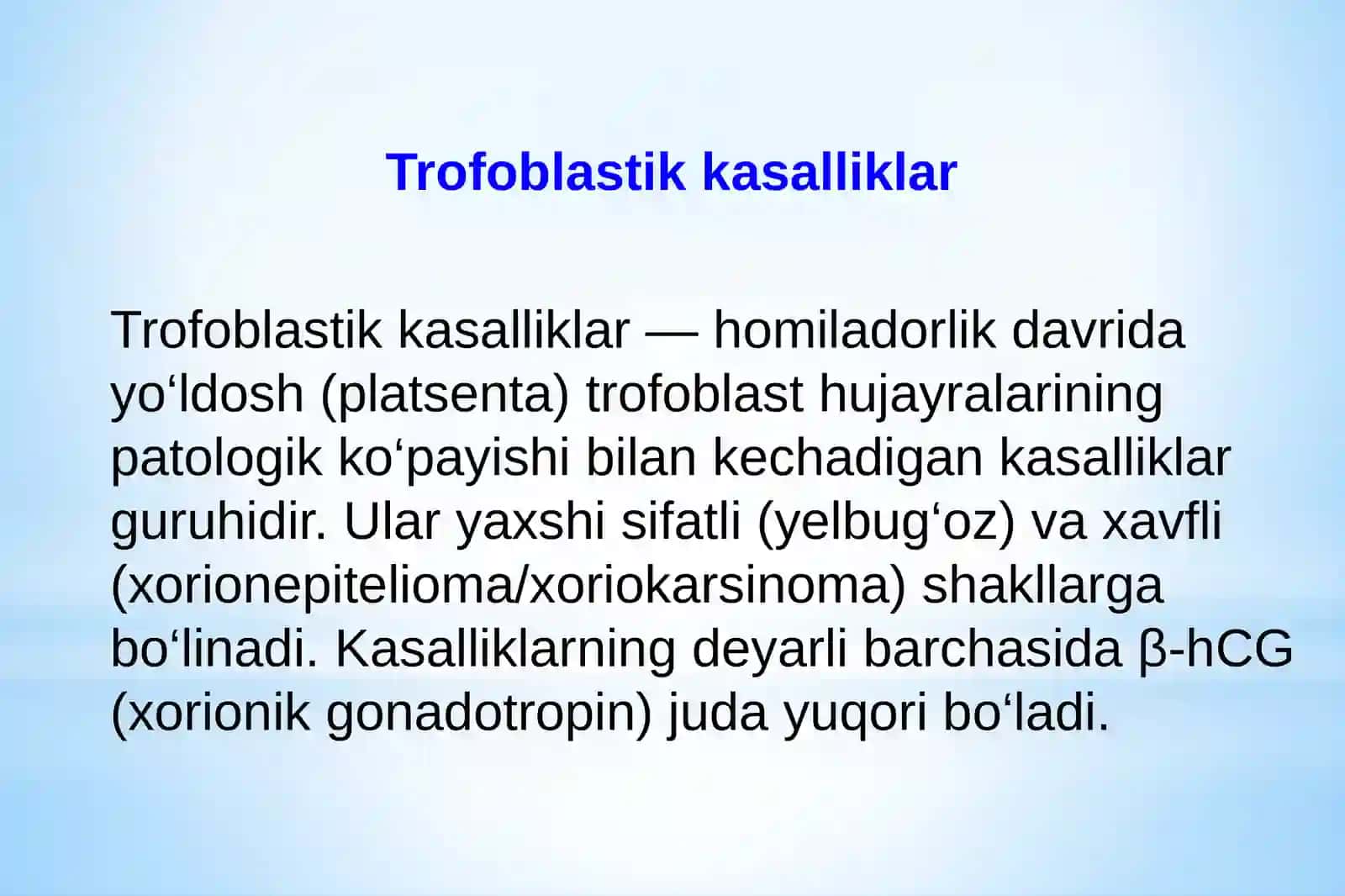 Trofoblastik kasalliklar 2