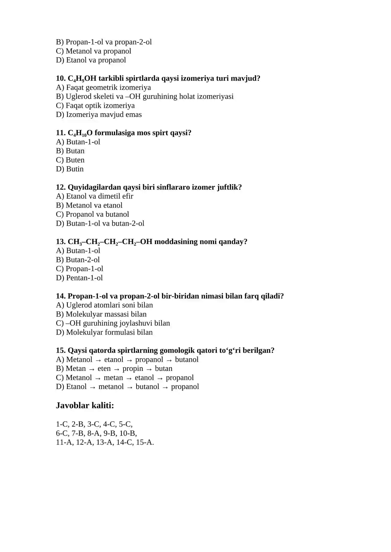 Kimyoviy formulalar (Moddalar) Mavzusi 2