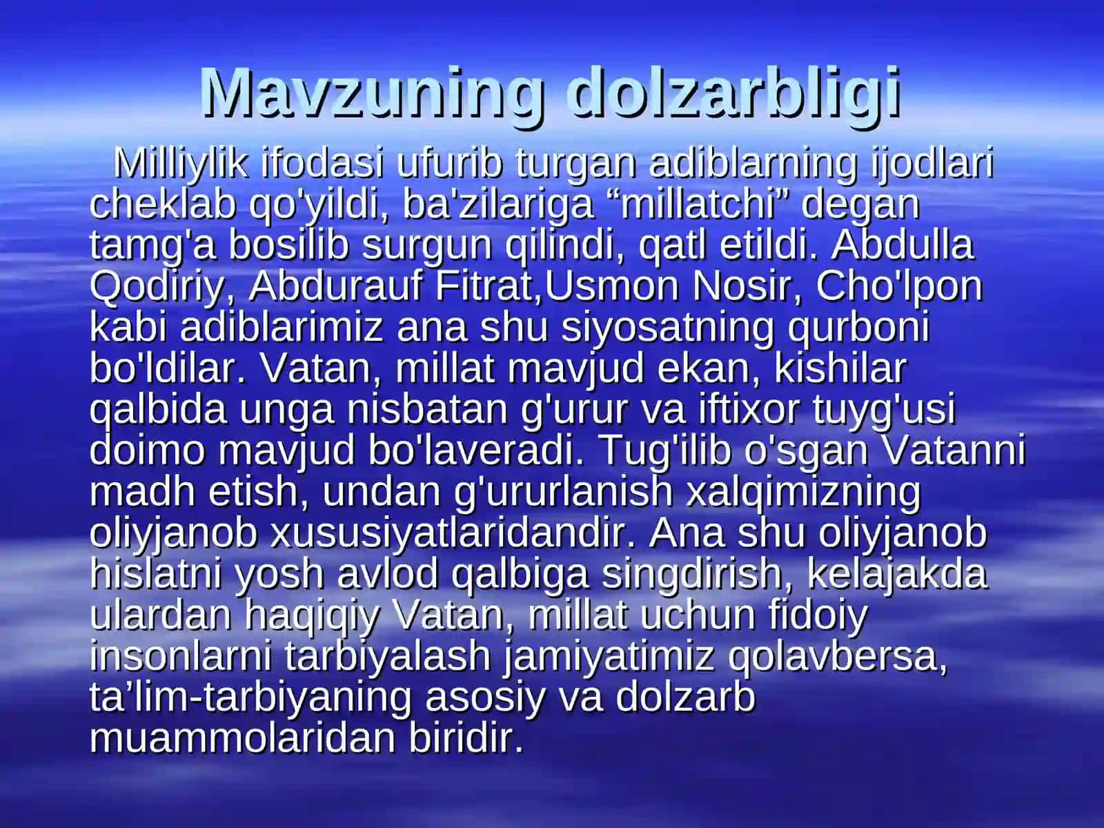 Boshlang‘ich sinf o‘quvchilarida milliy g‘urur tushunchasini  shakllantirish metodikasi 2