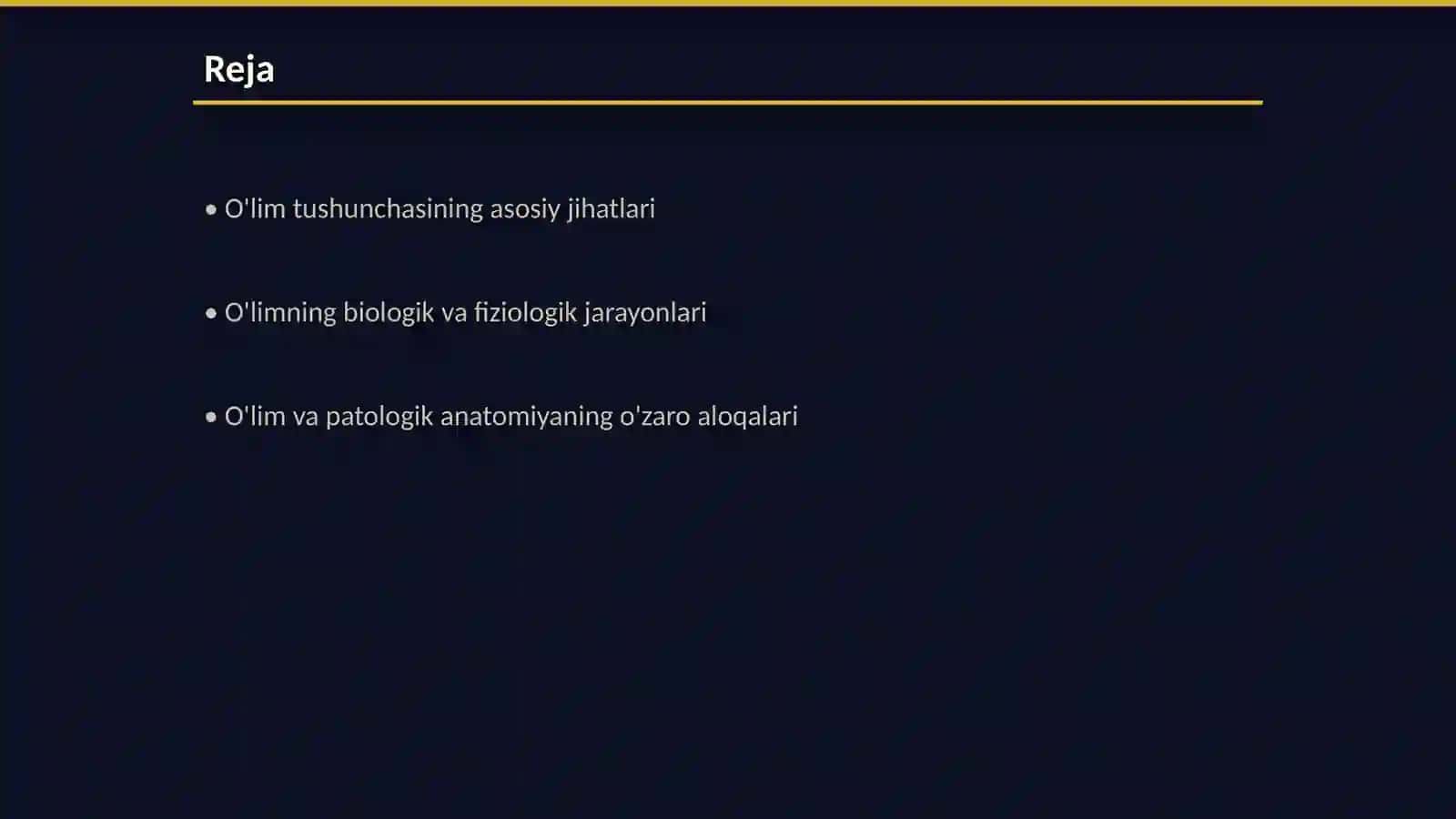 O'lim haqida tushunchalar. Patalogik anatomiyadan 2
