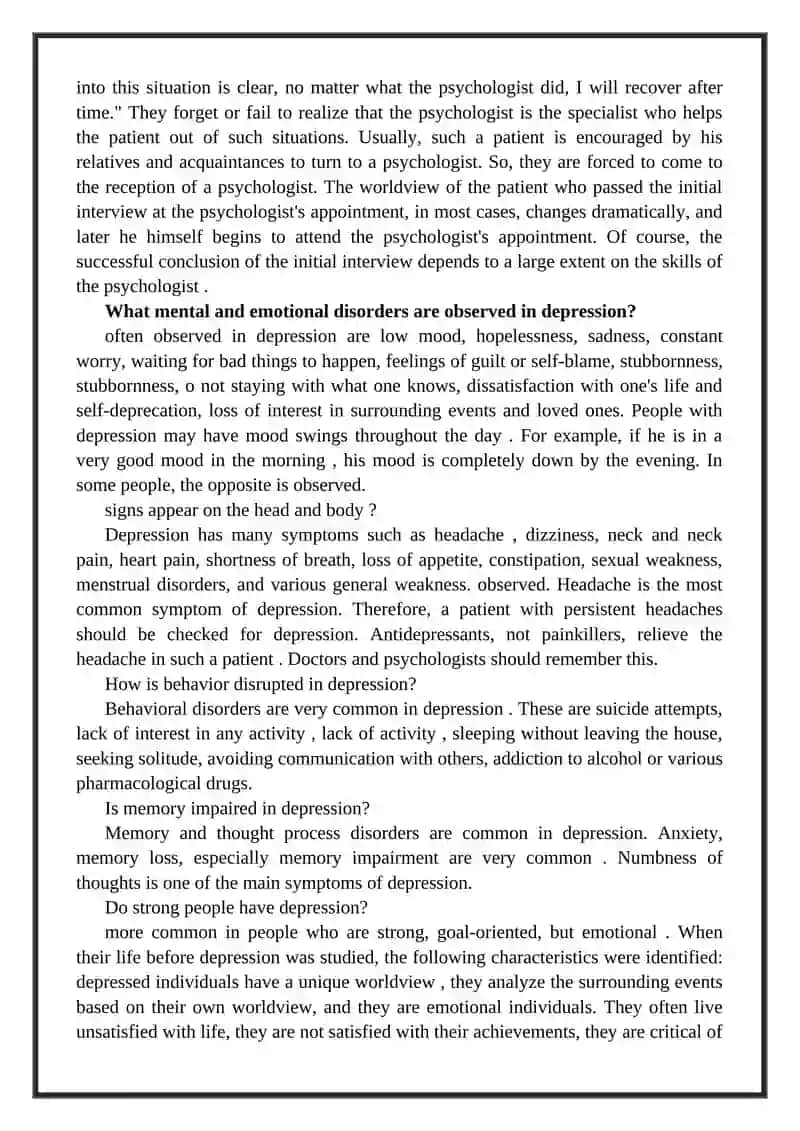 Affective Disorders: Depression 2