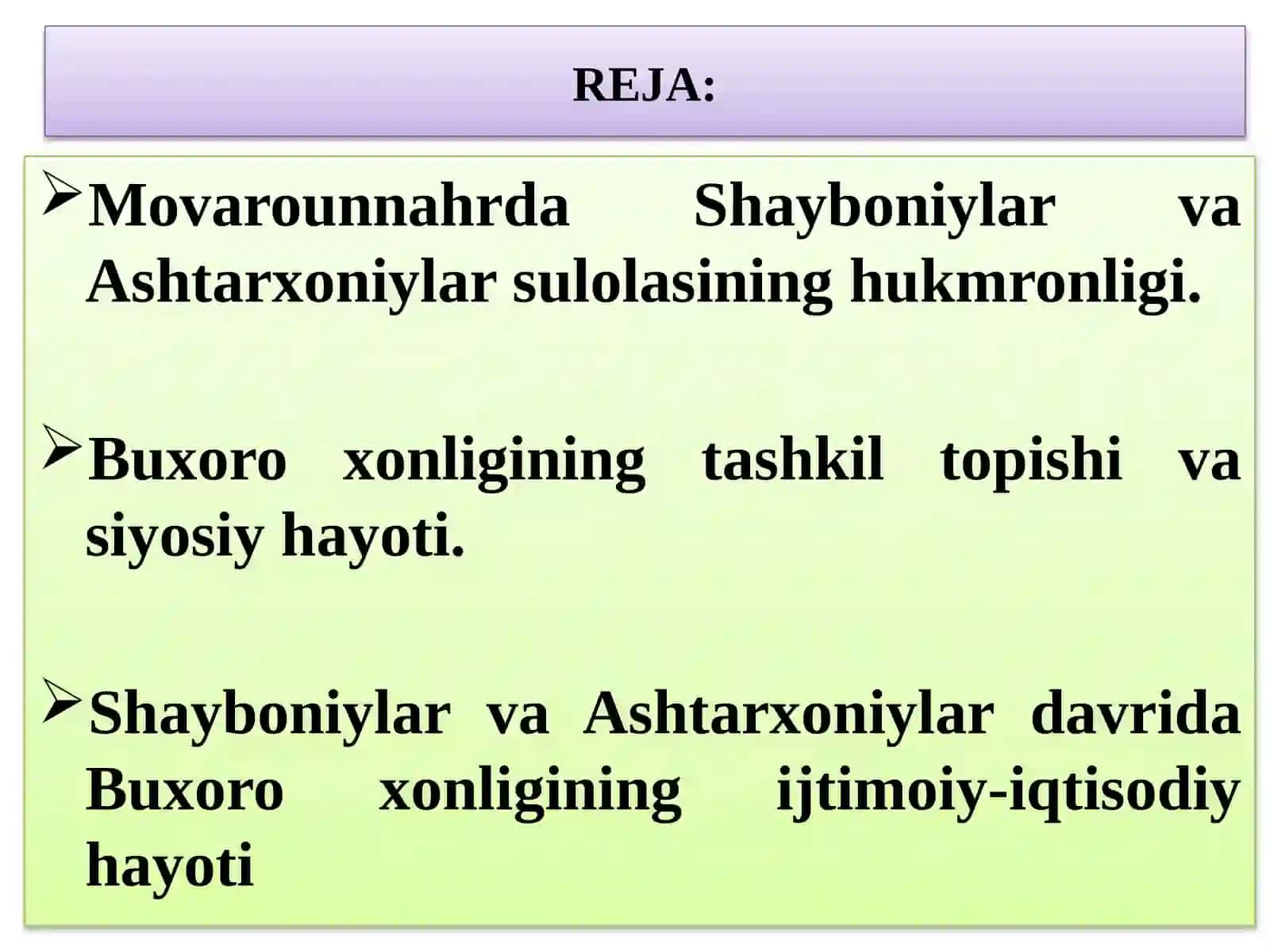 Movarounnahrda Shayboniylar davlatining tashkil topishi 2