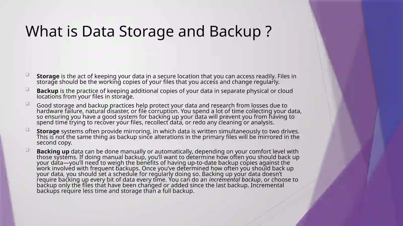 Data Storage and Backup 2