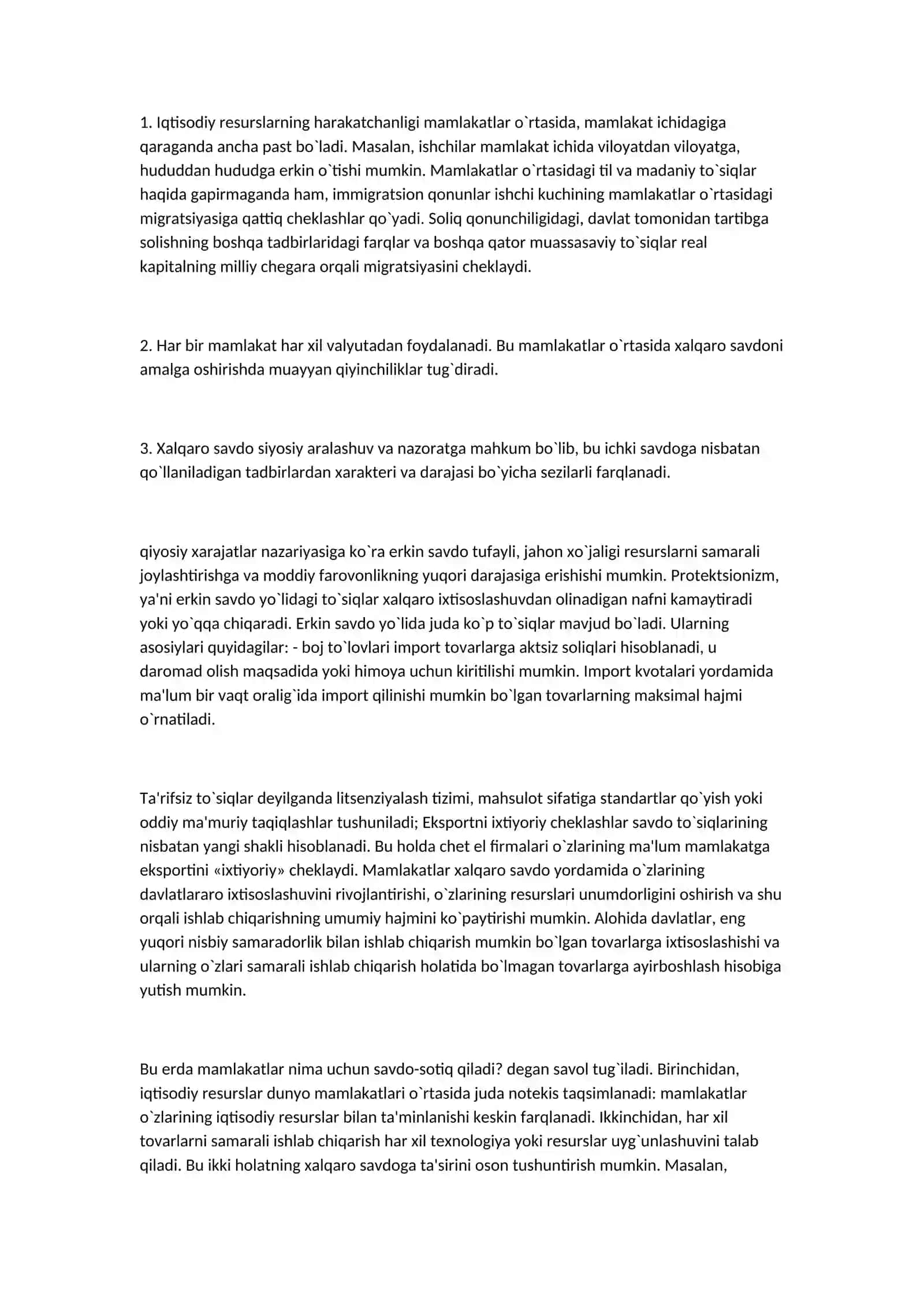 IQTISODIYOT NAZARIYASI FANIDAN TAYYORLAGAN MUSTAQIL ISHI 2
