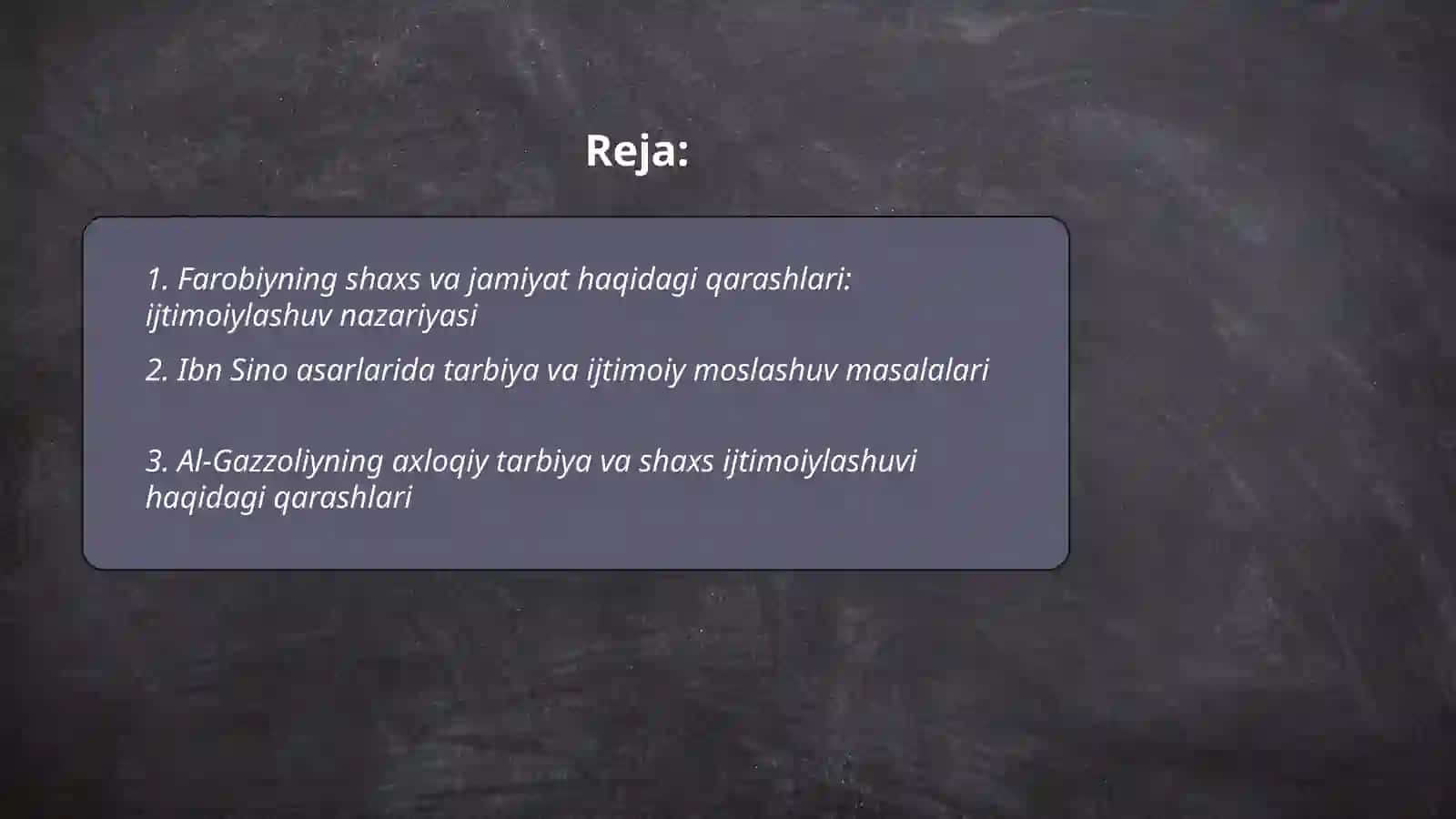 Sharq mutafakkirlari asarlarida shaxs ijtimoiylashuvi masalalarini yoritilishi. Xorijda ijtimoiy pedagogikaning rivojlanish tarixi 2