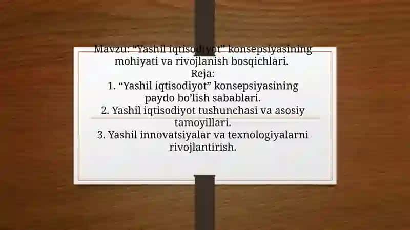 “Yashil iqtisodiyot” konsepsiyasining mohiyati va rivojlanish bosqichlari 2