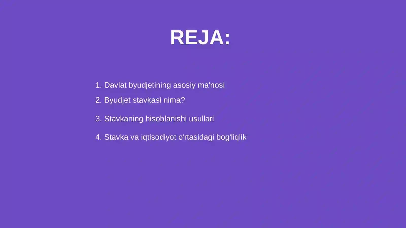 Davlat byudjet stavkasi 2