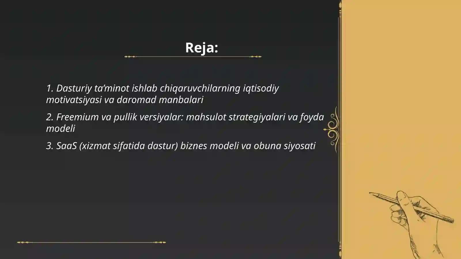 Dasturiy ta'minot ishlab chiqaruvchilarning motivatsiyasi va biznes modellari 2