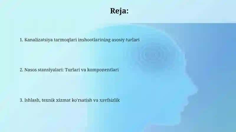Kanalizatsiya tarmoqlaridagi inshootlar va Kanalizatsiya nasos stansiyalarining turlari 2