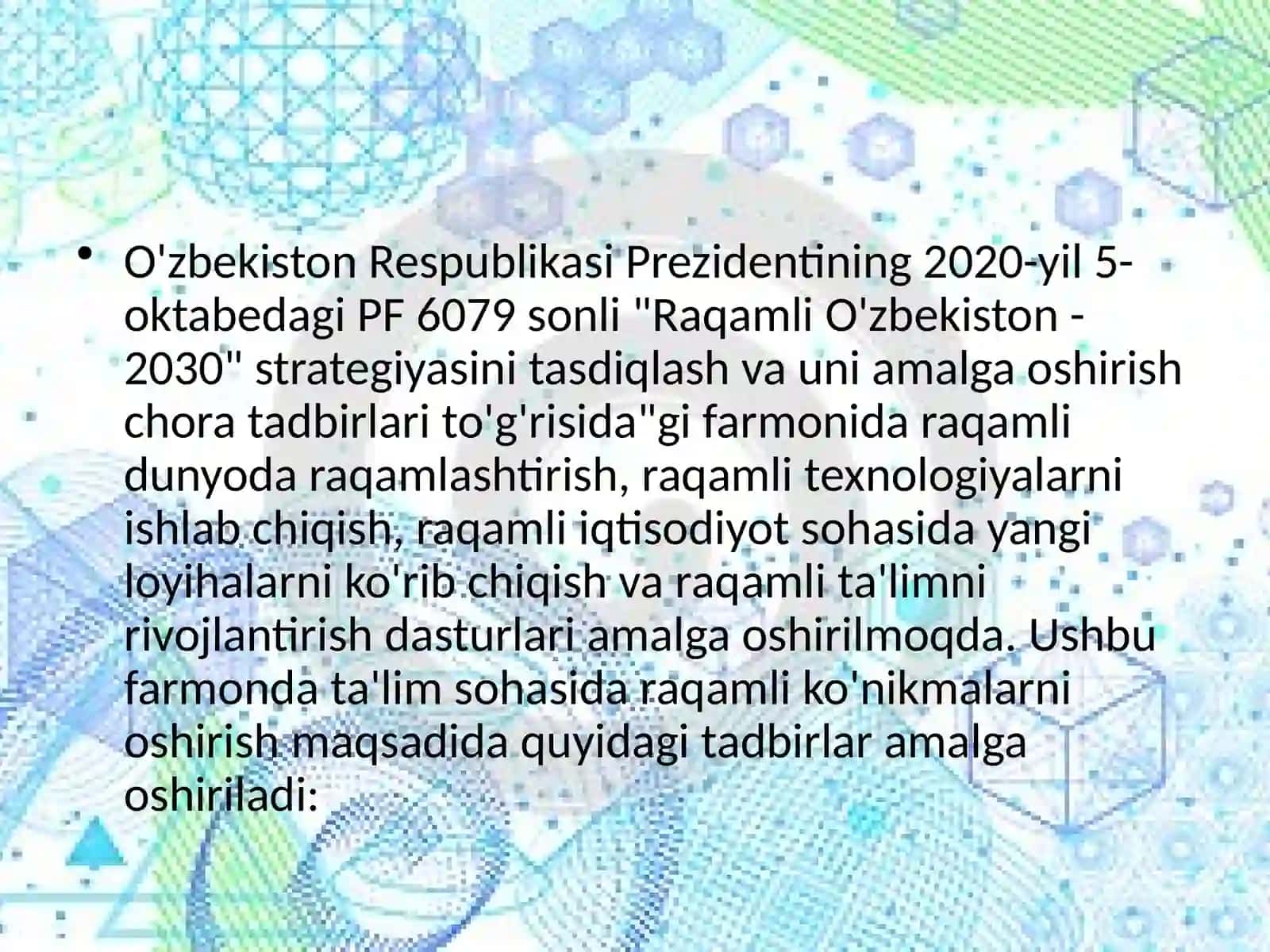 RAQAMLASHTIRILGAN SAVODXONLIK 2