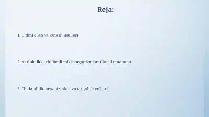 Antibiotiklarga chidamli mikroorganizmlar. Global muammo 2