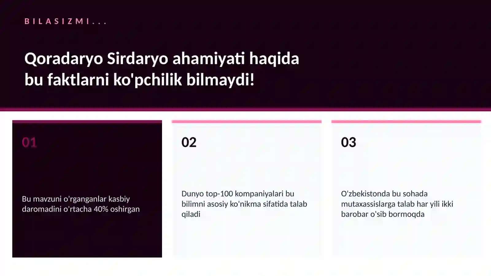 Qoradaryo Sirdaryo ahamiyati 2