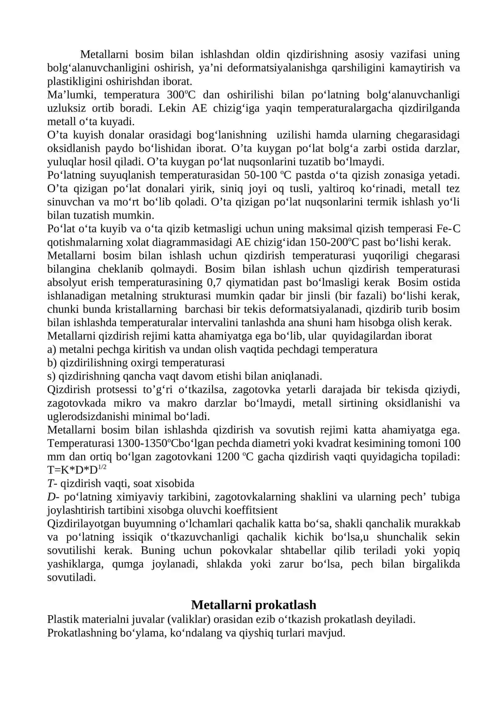 Metallarni bosim bilan ishlash asoslari 2