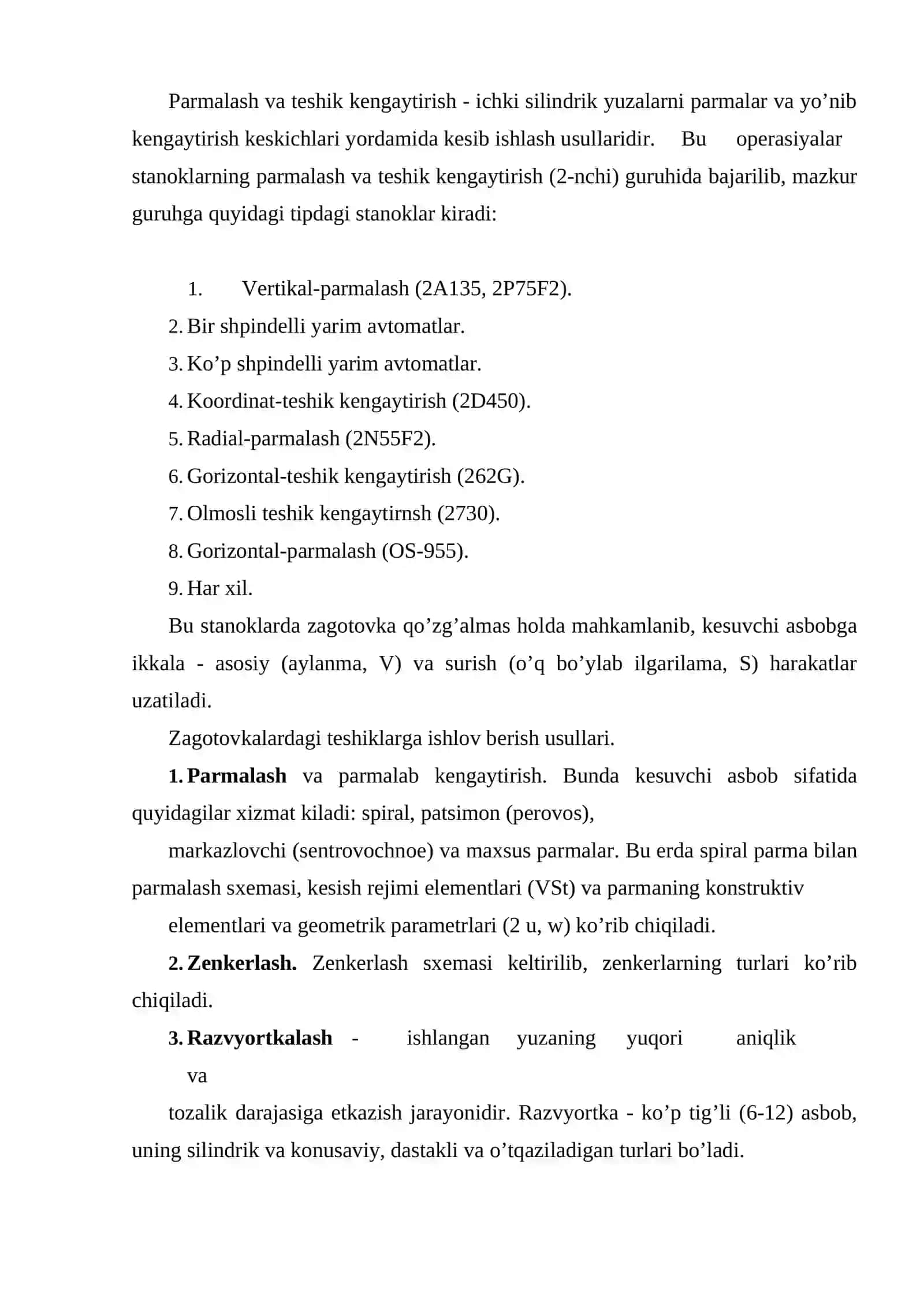 Pаrmаlаsh vа tеshik kеngаytirish 2