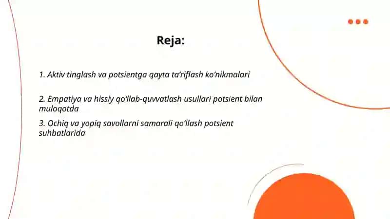 Potsient bilan verbal va noverbal muloqot koʻnikmalari 2